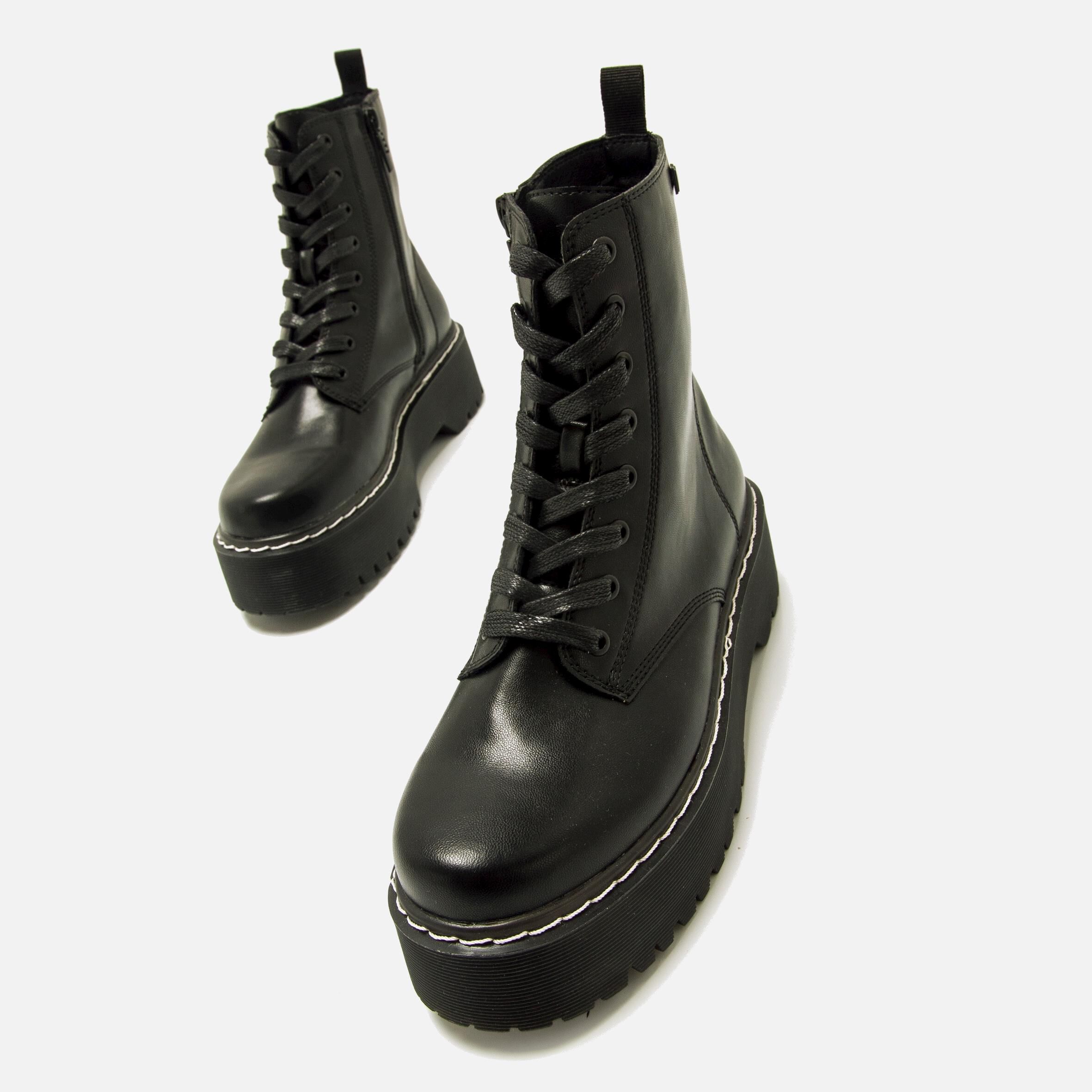 Buy STORMY black 58394 FLAT ANKLE BOOTS Mtng for WOMAN
